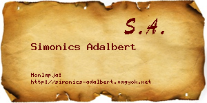 Simonics Adalbert névjegykártya